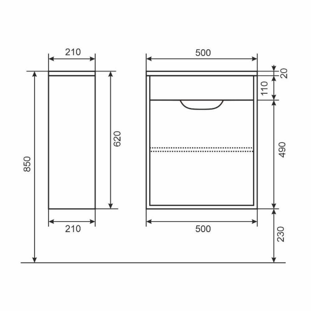 Тумба подвесная Uperwood Modul 50 правая Белый / Графит 2930205359 Тумба подвесная Uperwood Modul 50 правая Белый / Графит 2930205359 — изображение 4