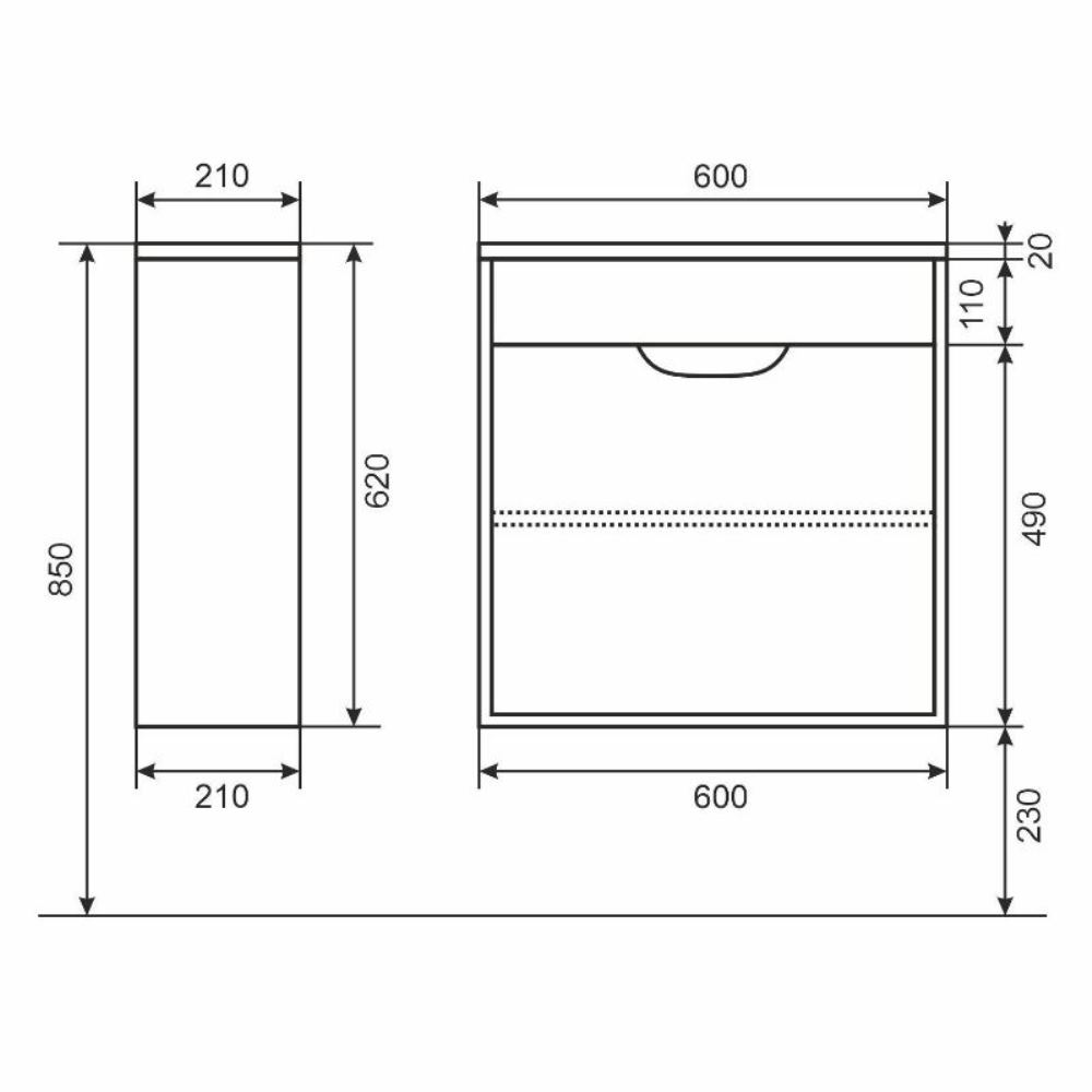 Тумба подвесная Uperwood Modul 60 правая Белый / Графит 2930205363 Тумба подвесная Uperwood Modul 60 правая Белый / Графит 2930205363 — изображение 4