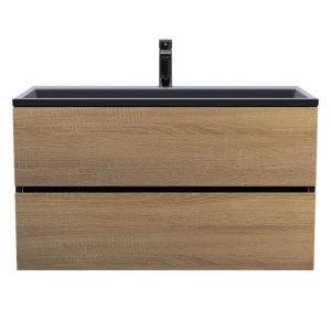 Тумба подвесная Uperwood Barsa 90 Черный / Дуб сонома 2937205253