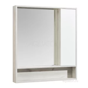 Шкаф зеркальный Aquaton Флай 80х91см Белый/Дуб крафт 1A237702FAX10