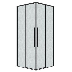 Душевой уголок Grossman Galaxy 80х80 Черный / Шиншила 300.K33.01.8080.21.02