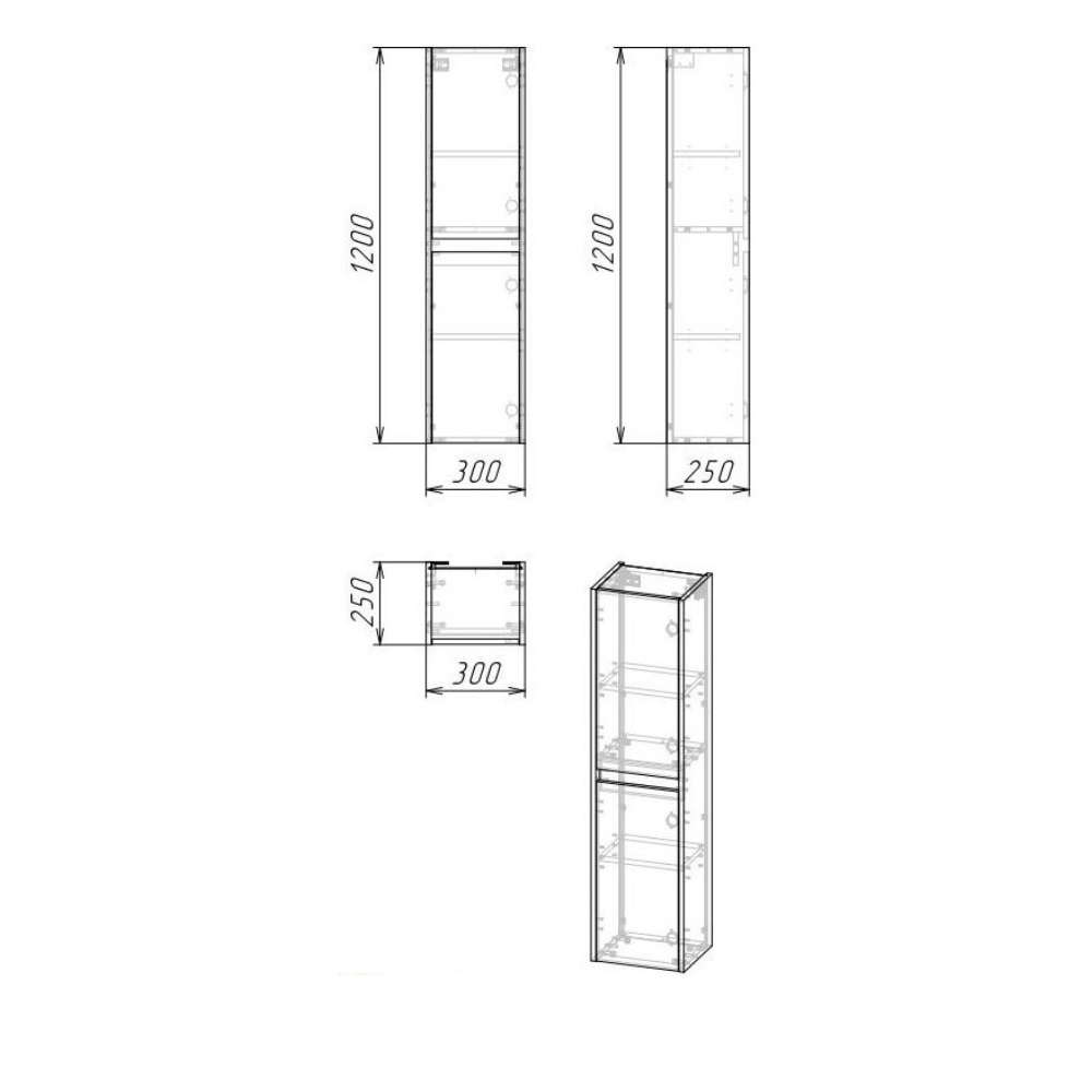 Пенал подвесной Grossman Смарт 30 Веллигтон / Графит 303011 Пенал подвесной Grossman Смарт 30 Веллигтон / Графит 303011 — изображение 5