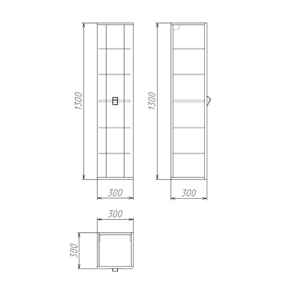 Пенал подвесной Grossman Норма 30 Белый глянцевый 303012 Пенал подвесной Grossman Норма 30 Белый глянцевый 303012 — изображение 3