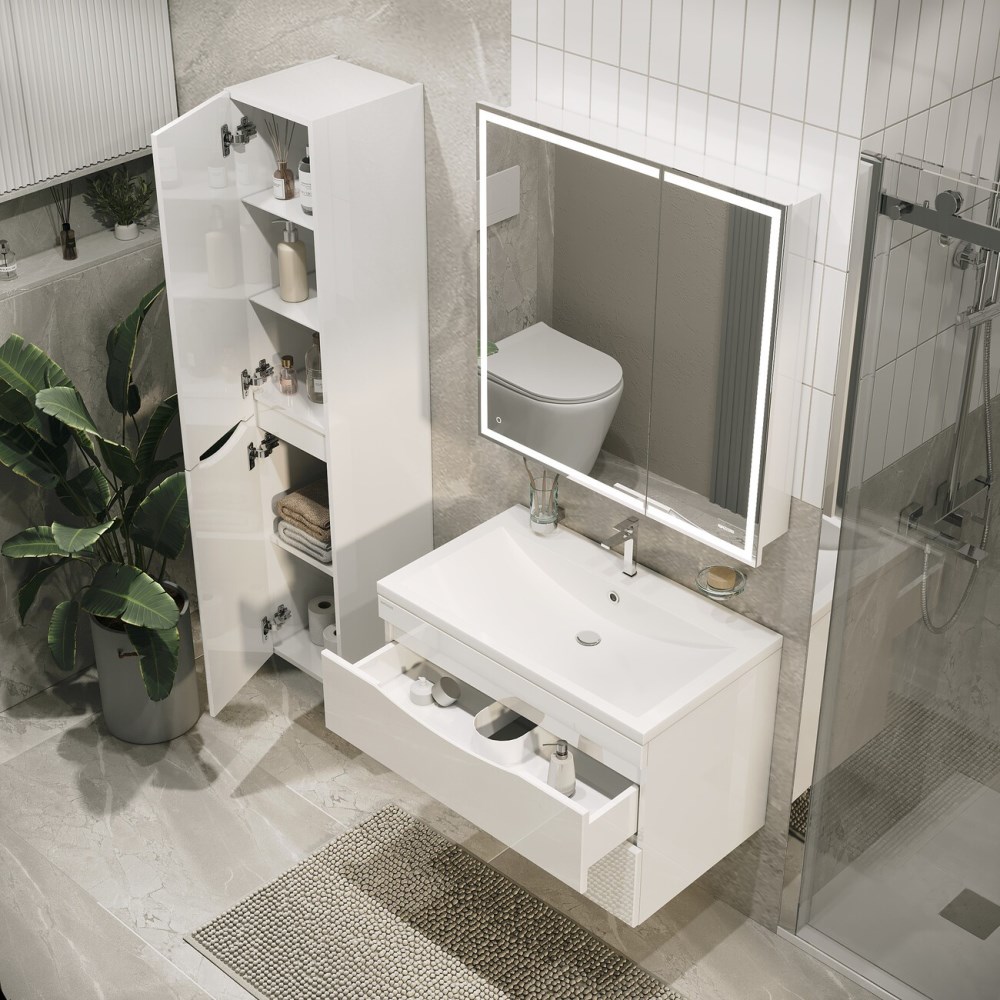 Пенал подвесной Grossman Виста 30 левый Белый глянцевый 303068 Пенал подвесной Grossman Виста 30 левый Белый глянцевый 303068 — изображение 4