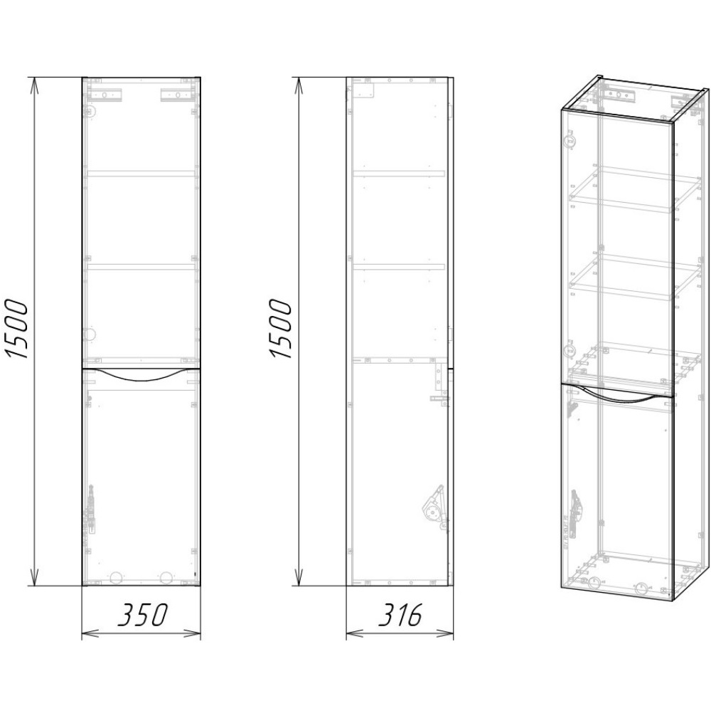 Пенал подвесной Grossman Талис 35 с бельевой корзиной Бетон пайн / Серый 303507 Пенал подвесной Grossman Талис 35 с бельевой корзиной Бетон пайн / Серый 303507 — изображение 5