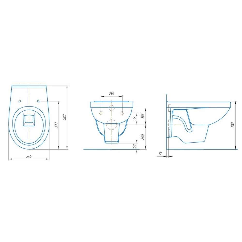 Унитаз подвесной Rosa Рио Белый глянцевый 30745 Унитаз подвесной Rosa Рио Белый глянцевый 30745 — изображение 2