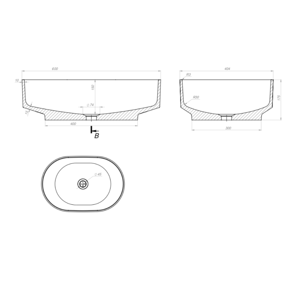 Раковина накладная Uperwood Aura 60 Белый глянцевый 3490000001 Раковина накладная Uperwood Aura 60 Белый глянцевый 3490000001 — изображение 4
