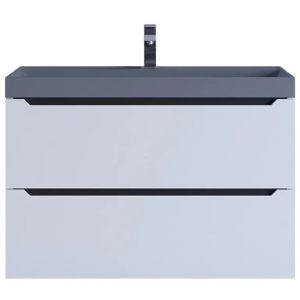 Тумба подвесная Uperwood Tanos 80 с раковиной Белый / Графит 3930421702
