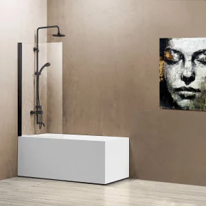 Шторка для ванны Vincea Walk-In VSB-11 80 Черный / Прозрачное VSB-11800CLB