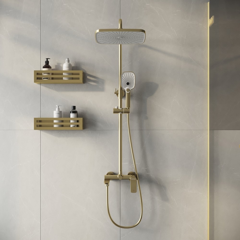 Душевая система Grossman Advans с изливом Золото матовое 500.K35.09.320 Душевая система Grossman Advans с изливом Золото матовое 500.K35.09.320 — изображение 2