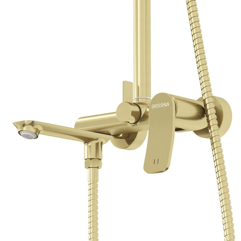 Душевая система Grossman Advans с изливом Золото матовое 500.K35.09.320 Душевая система Grossman Advans с изливом Золото матовое 500.K35.09.320 — изображение 4