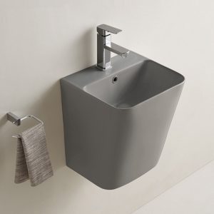 Раковина подвесная Comforty 38 Светло-серый матовый 500QMH Раковина подвесная Comforty 38 Светло-серый матовый 500QMH