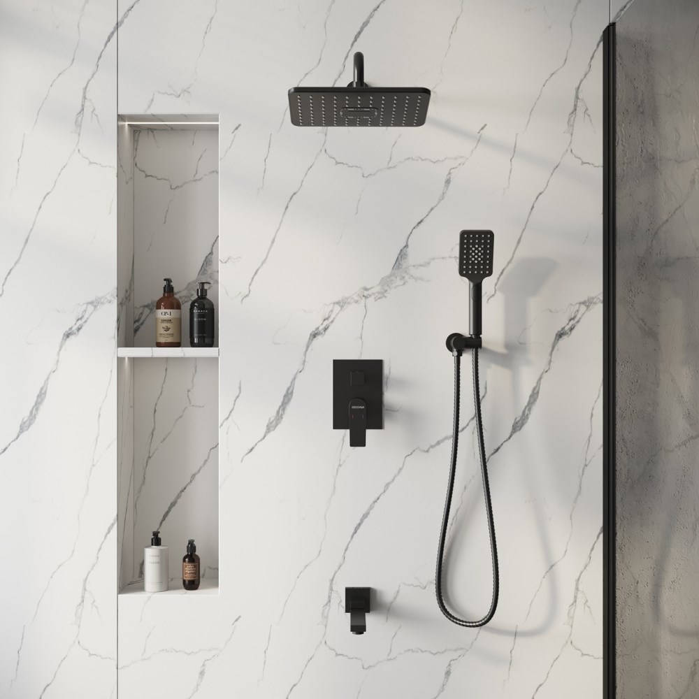 Душевая встройка Grossman Classic с изливом Черный матовый 501.K35.04.210 Душевая встройка Grossman Classic с изливом Черный матовый 501.K35.04.210 — изображение 2