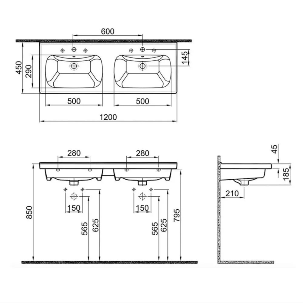 Раковина двойная Comforty 120 Белый глянцевый 501120 Раковина двойная Comforty 120 Белый глянцевый 501120 — изображение 4
