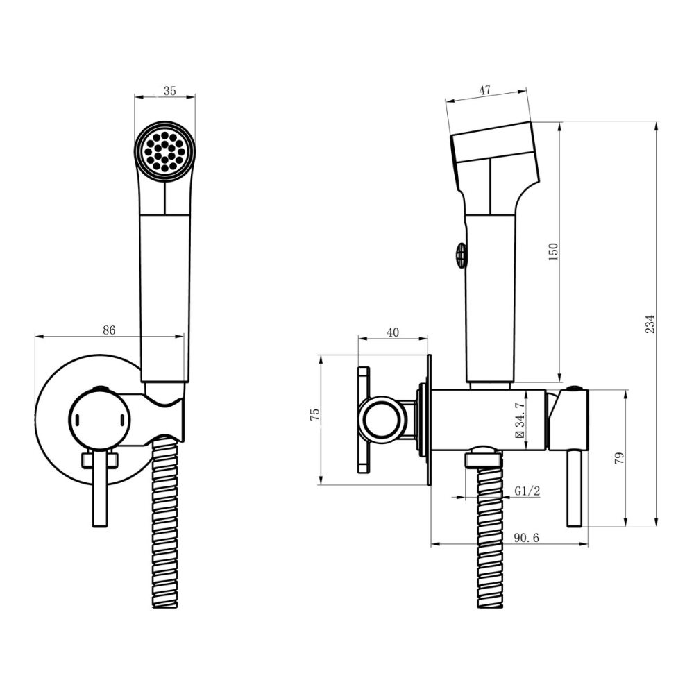 Душ гигиенический Grossman Solis Черный матовый 502.K35.07.210 Душ гигиенический Grossman Solis Черный матовый 502.K35.07.210 — изображение 4
