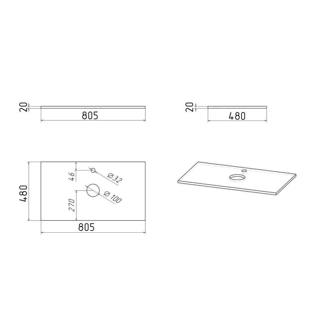 Столешница Grossman Кристалл 80 Графит 508056 Столешница Grossman Кристалл 80 Графит 508056 — изображение 5
