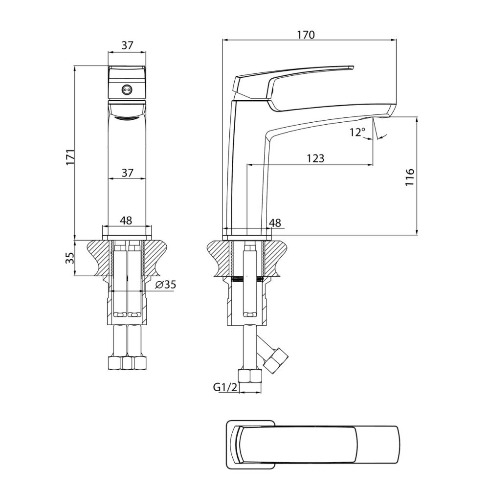 Смеситель для раковины Grossman Mercury Хром глянцевый 510.K35.10.100 Смеситель для раковины Grossman Mercury Хром глянцевый 510.K35.10.100 — изображение 5
