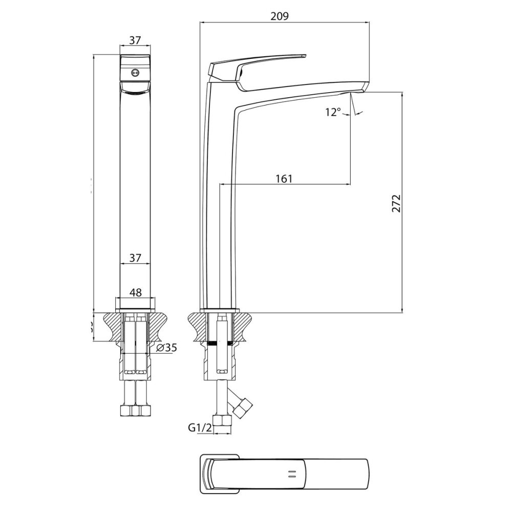 Смеситель для раковины Grossman Mercury Хром глянцевый 520.K35.10.100 Смеситель для раковины Grossman Mercury Хром глянцевый 520.K35.10.100 — изображение 5
