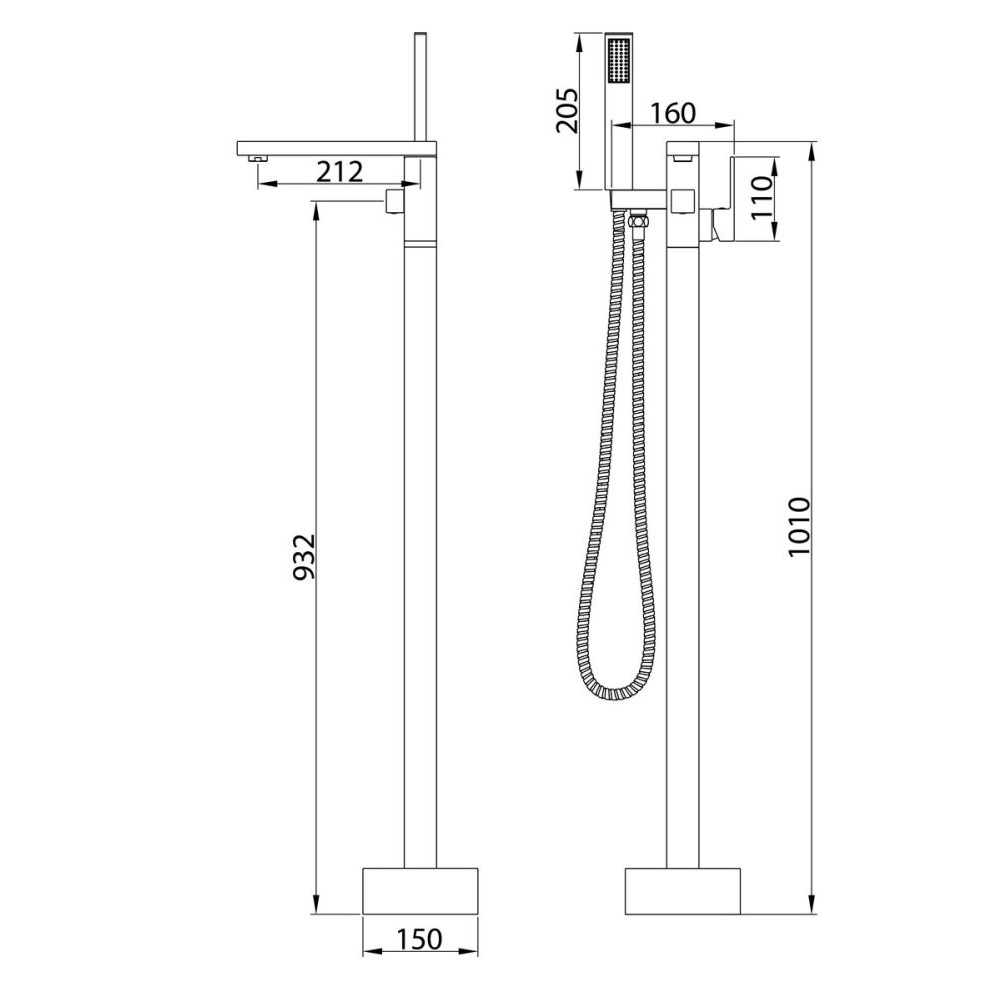 Смеситель напольный Grossman Falcon Никель 530.K35.08.120 Смеситель напольный Grossman Falcon Никель 530.K35.08.120 — изображение 3
