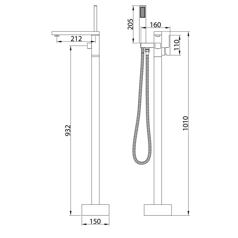 Смеситель напольный Grossman Falcon Золото матовое 530.K35.08.320 Смеситель напольный Grossman Falcon Золото матовое 530.K35.08.320 — изображение 5
