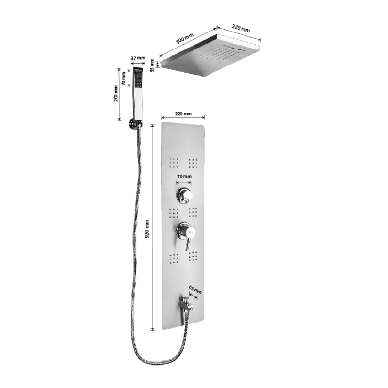 Душевая панель GFmark 55 Хром матовый 5517 Душевая панель GFmark 55 Хром матовый 5517 — изображение 4