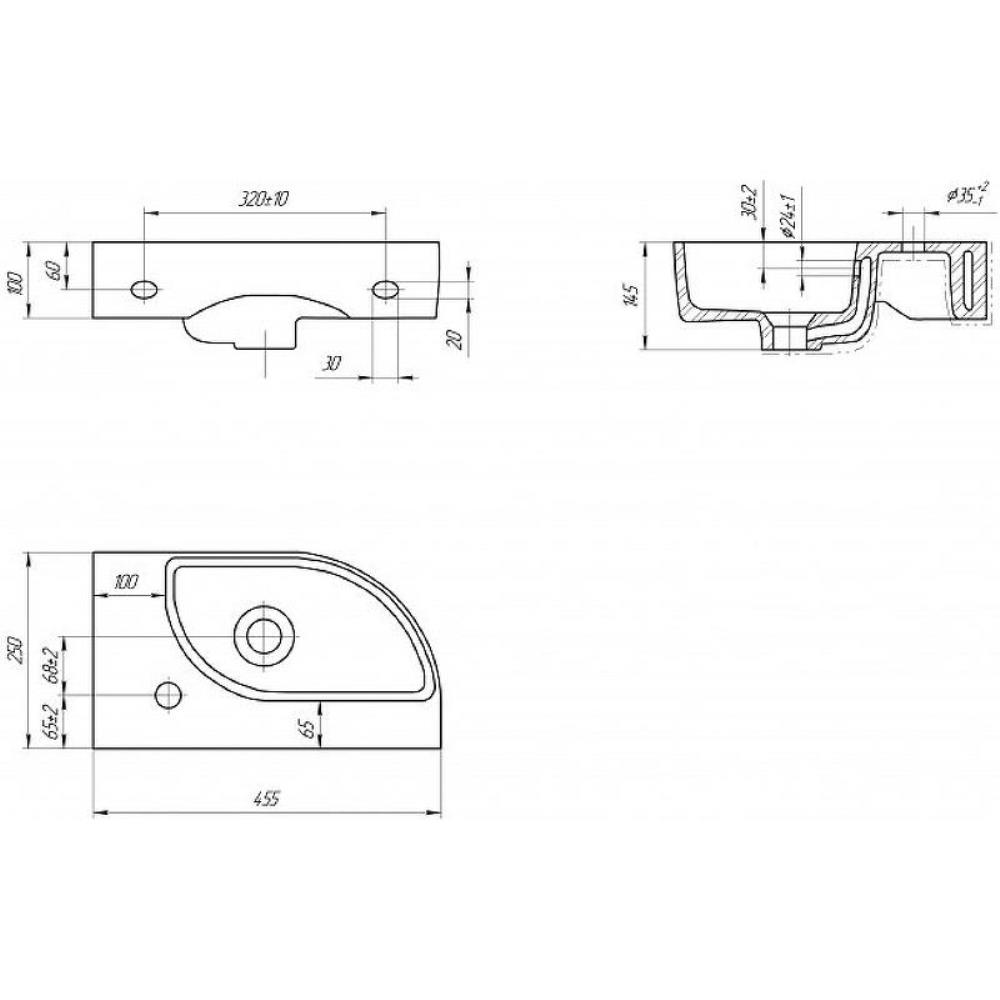 Раковина подвесная Cersanit Cameo 50 левая Белый глянцевый 63405 Раковина подвесная Cersanit Cameo 50 левая Белый глянцевый 63405 — изображение 4