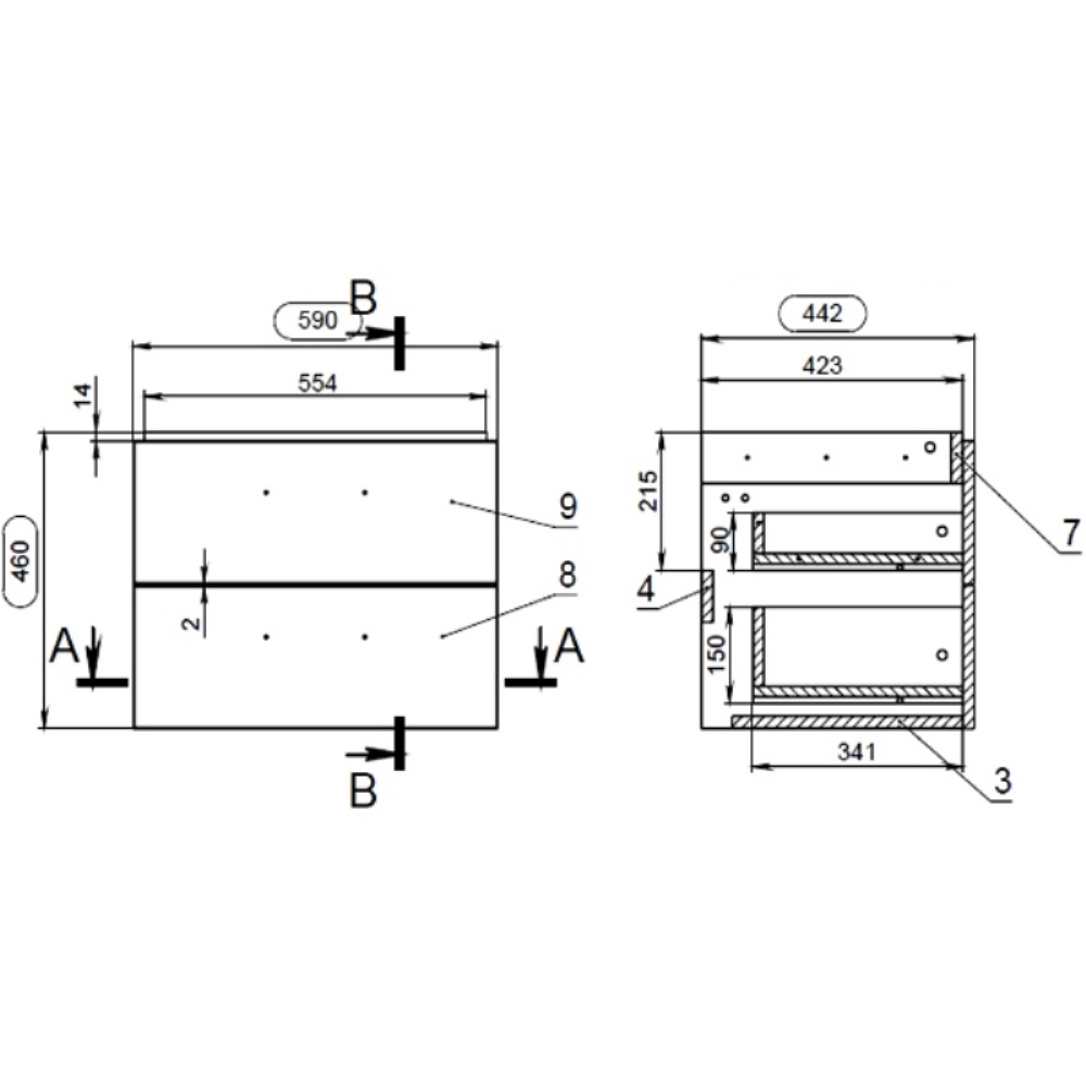 Тумба подвесная Cersanit Lara 60 Орех 63414 Тумба подвесная Cersanit Lara 60 Орех 63414 — изображение 3