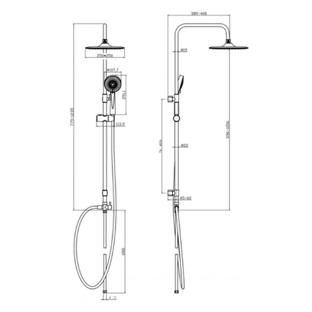 Душевая стойка Cersanit Neno Хром глянцевый 63477 Душевая стойка Cersanit Neno Хром глянцевый 63477 — изображение 4