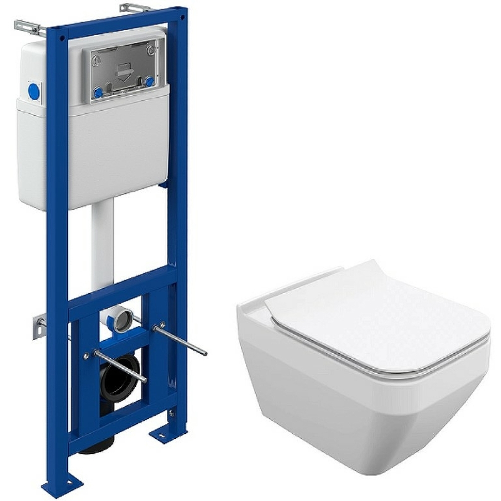 Инсталляция Cersanit Link Pro с унитазом Crea Square CO DPL EO slim Белый глянцевый 63997 Инсталляция Cersanit Link Pro с унитазом Crea Square CO DPL EO slim Белый глянцевый 63997