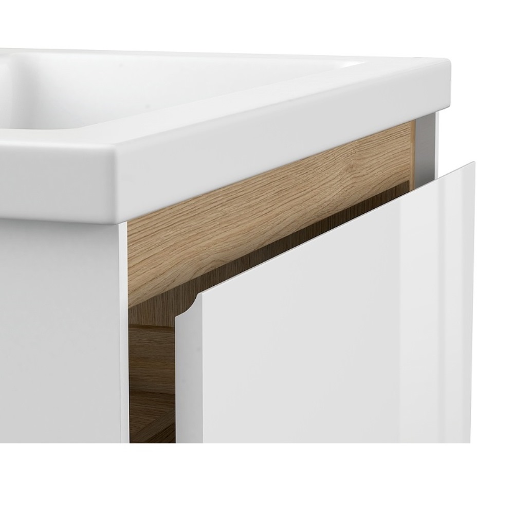 Тумба подвесная Cersanit Louna 55 Белый / Дерево 64070 Тумба подвесная Cersanit Louna 55 Белый / Дерево 64070 — изображение 3