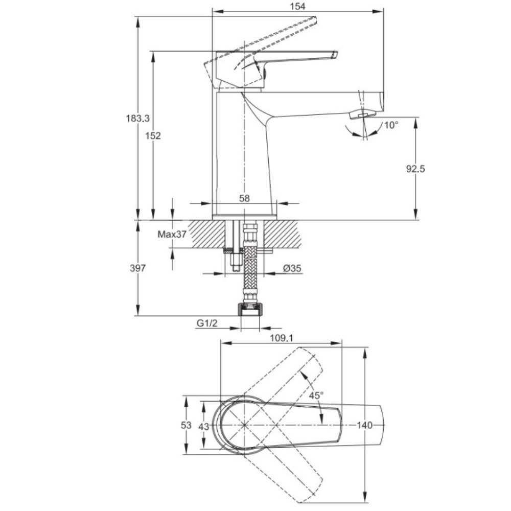 Смеситель для раковины Cersanit Moduo Хром глянцевый 64094 Смеситель для раковины Cersanit Moduo Хром глянцевый 64094 — изображение 4