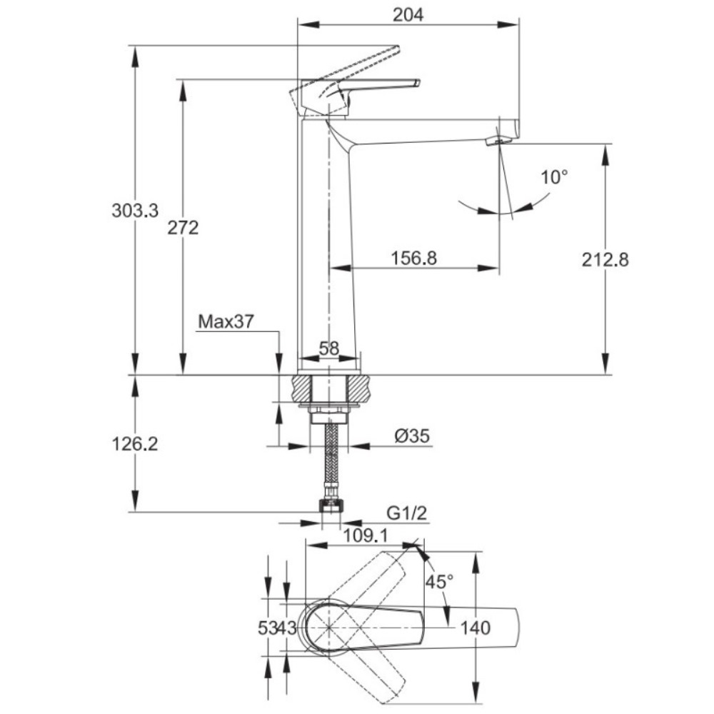 Смеситель для раковины Cersanit Moduo Хром глянцевый 64095 Смеситель для раковины Cersanit Moduo Хром глянцевый 64095 — изображение 4