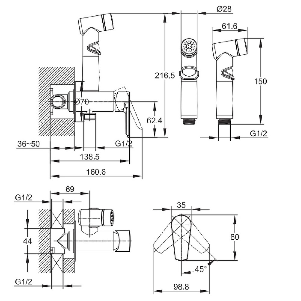 Душ гигиенический Cersanit Vero Хром глянцевый 64106 Душ гигиенический Cersanit Vero Хром глянцевый 64106 — изображение 4