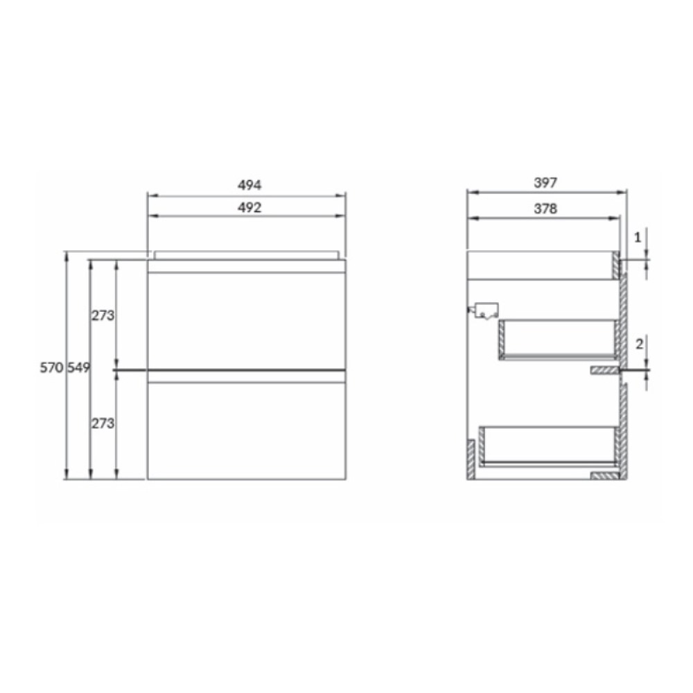 Тумба подвесная Cersanit Moduo 50 Белый 64139 Тумба подвесная Cersanit Moduo 50 Белый 64139 — изображение 2