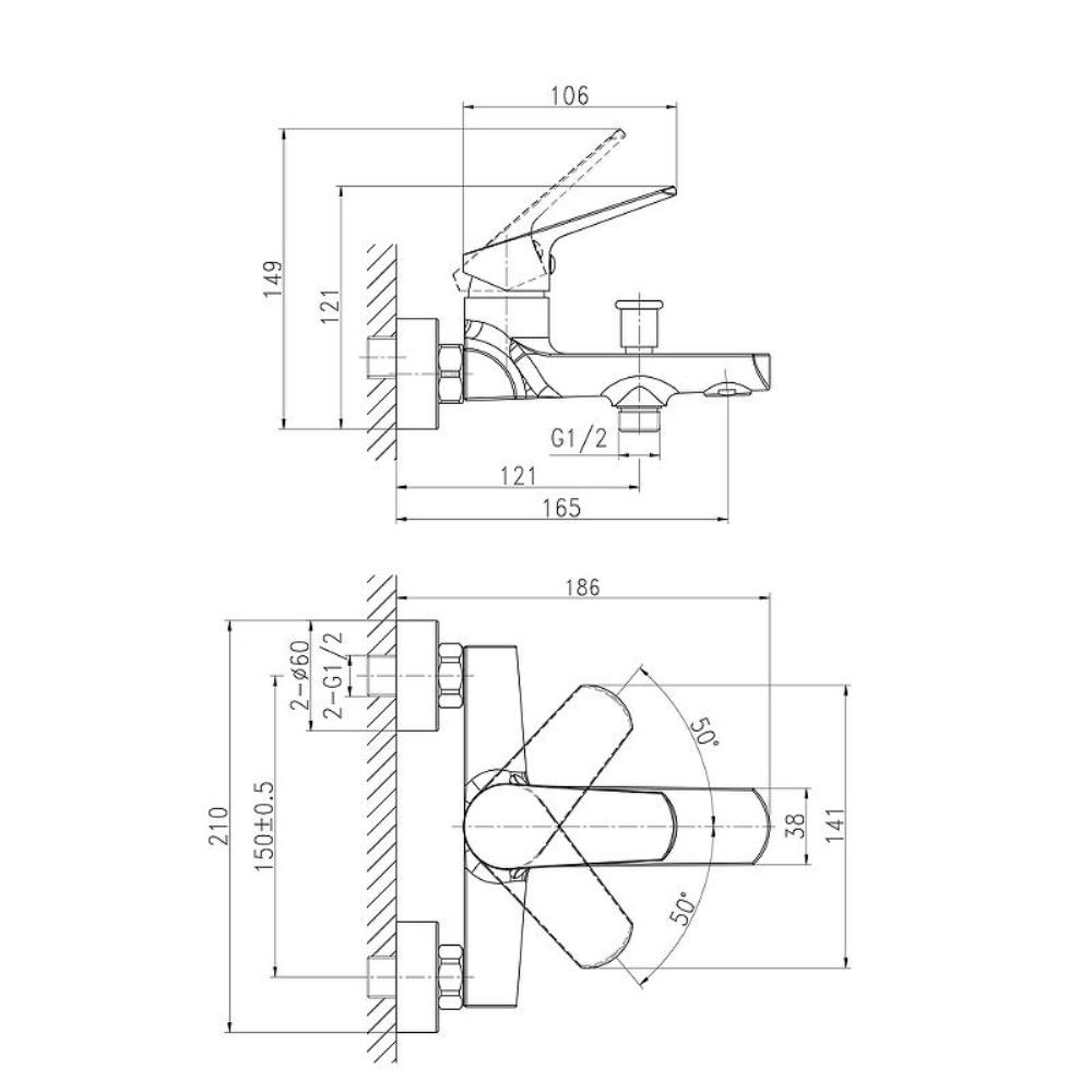Смеситель для ванны Cersanit Flavis Хром глянцевый 64509 Смеситель для ванны Cersanit Flavis Хром глянцевый 64509 — изображение 3