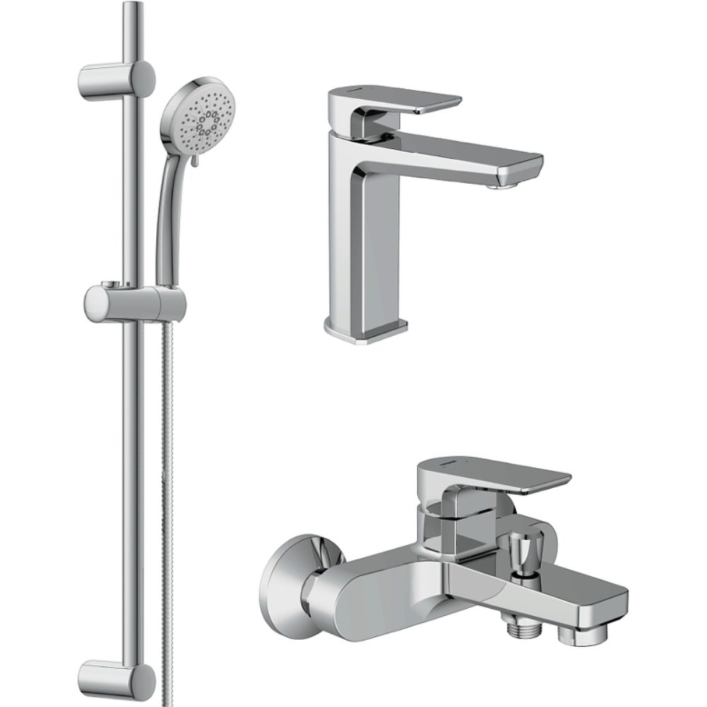 Комплект смесителей Cersanit Nature Хром глянцевый 64514 Комплект смесителей Cersanit Nature Хром глянцевый 64514