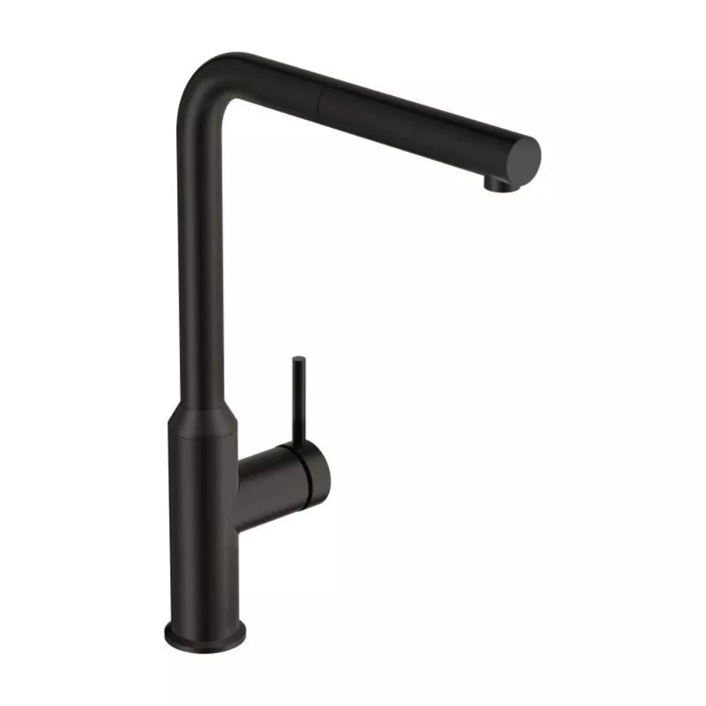 Смеситель для кухни Cersanit Flavis с выдвижным изливом Черный матовый 68247 Смеситель для кухни Cersanit Flavis с выдвижным изливом Черный матовый 68247
