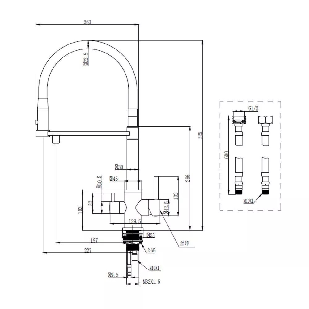 Смеситель для кухни Cersanit Zen с подключением фильтра с гибким изливом Золото матовое 68251 Смеситель для кухни Cersanit Zen с подключением фильтра с гибким изливом Золото матовое 68251 — изображение 4