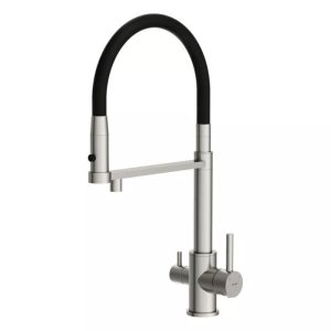 Смеситель для кухни Cersanit Zen с подключением фильтра с гибким изливом Сатин 68259