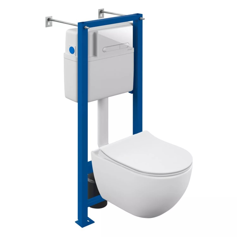 Инсталляция Cersanit Vector + унитаз Brasko Smart с кнопкой смыва Estetica Белый 68304 Инсталляция Cersanit Vector + унитаз Brasko Smart с кнопкой смыва Estetica Белый 68304