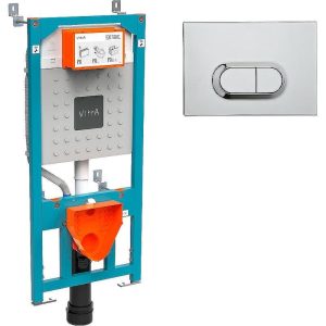 Инсталляция Vitra V12 для скрытого монтажа унитаза с клавишей смыва Loop O Хром глянцевый 700-1873 Инсталляция Vitra V12 для скрытого монтажа унитаза с клавишей смыва Loop O Хром глянцевый 700-1873