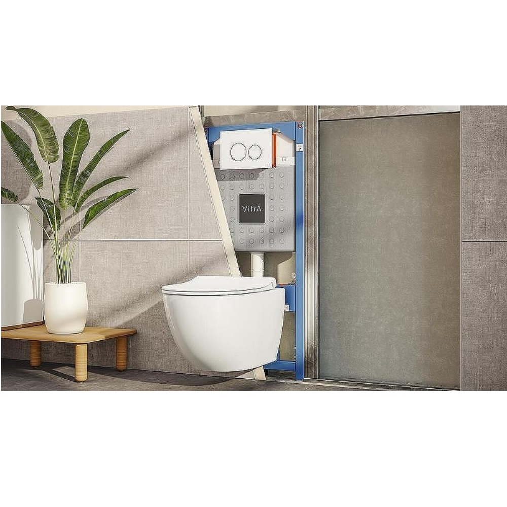 Инсталляция Vitra V12 для скрытого монтажа унитаза с клавишей смыва Loop O Хром глянцевый 700-1873 Инсталляция Vitra V12 для скрытого монтажа унитаза с клавишей смыва Loop O Хром глянцевый 700-1873 — изображение 4