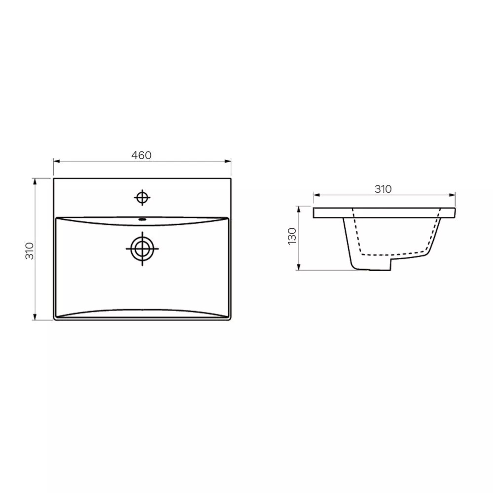 Раковина на мебель Comforty 46 Белый глянцевый 9696-46 Раковина на мебель Comforty 46 Белый глянцевый 9696-46 — изображение 4