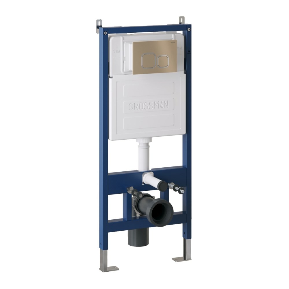 Инсталляция Grossman для скрытого монтажа унитаза + клавиша смыва Cosmo Золото матовый 97.02.310 Инсталляция Grossman для скрытого монтажа унитаза + клавиша смыва Cosmo Золото матовый 97.02.310