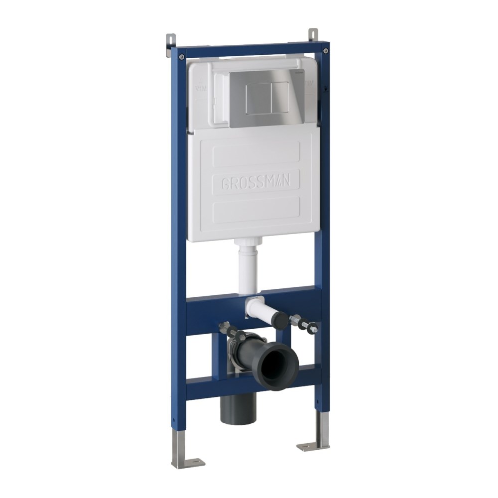 Инсталляция Grossman для скрытого монтажа унитаза + клавиша смыва Classic Хром глянцевый 97.04.10M Инсталляция Grossman для скрытого монтажа унитаза + клавиша смыва Classic Хром глянцевый 97.04.10M