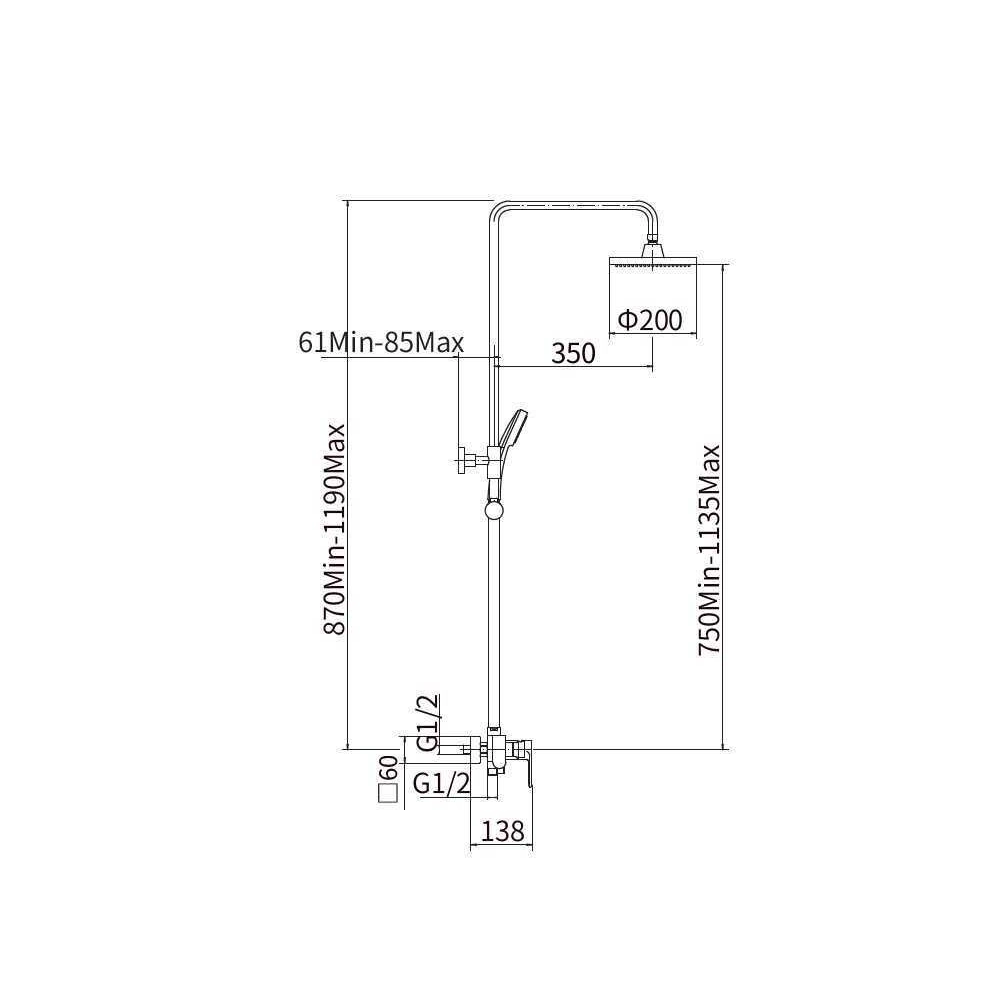Душевая система Fashun с изливом Хром глянцевый A2448 Душевая система Fashun с изливом Хром глянцевый A2448 — изображение 2