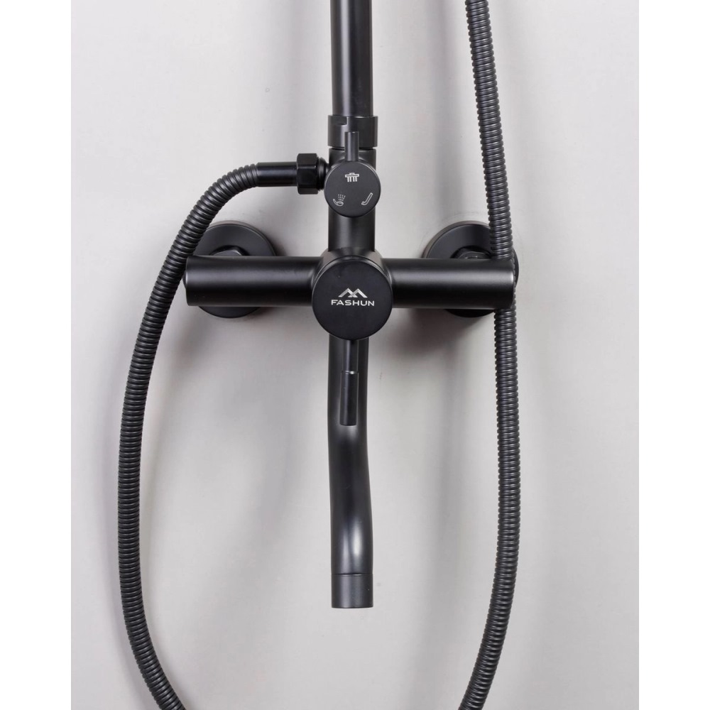 Душевая система Fashun A52 с изливом Черный матовый A52409-7 Душевая система Fashun A52 с изливом Черный матовый A52409-7 — изображение 3