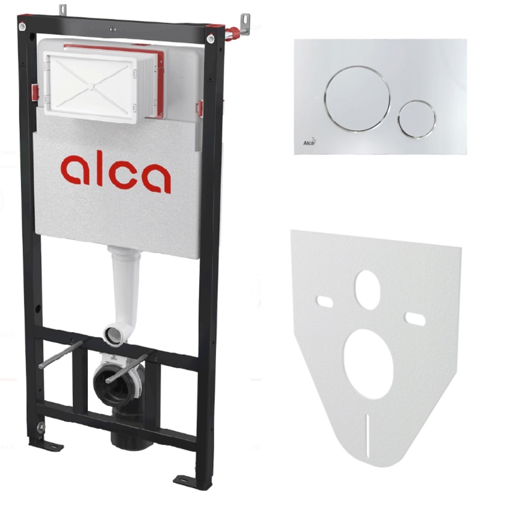 Инсталляция Alcadrain Sadromodul для скрытого монтажа унитаза с клавишей смыва Хром глянцевый AM101/1120-4:1 RU M671-0001 Инсталляция Alcadrain Sadromodul для скрытого монтажа унитаза с клавишей смыва Хром глянцевый AM101/1120-4:1 RU M671-0001