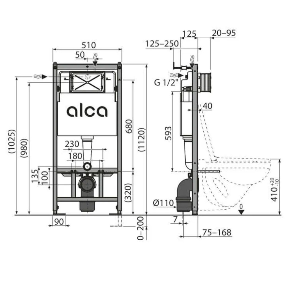 Инсталляция Alcadrain Sadromodul для скрытого монтажа унитаза с клавишей смыва Хром глянцевый AM101/1120-4:1 RU M671-0001 Инсталляция Alcadrain Sadromodul для скрытого монтажа унитаза с клавишей смыва Хром глянцевый AM101/1120-4:1 RU M671-0001 — изображение 4