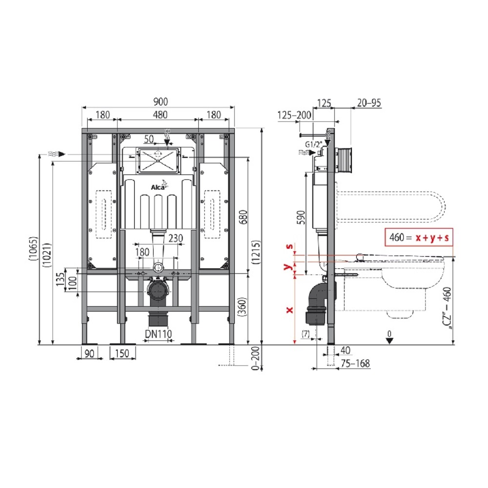 Инсталляция Alcadrain Sadromodul для скрытого монтажа унитаза для установки поручней и опор AM101/1300H Инсталляция Alcadrain Sadromodul для скрытого монтажа унитаза для установки поручней и опор AM101/1300H — изображение 2